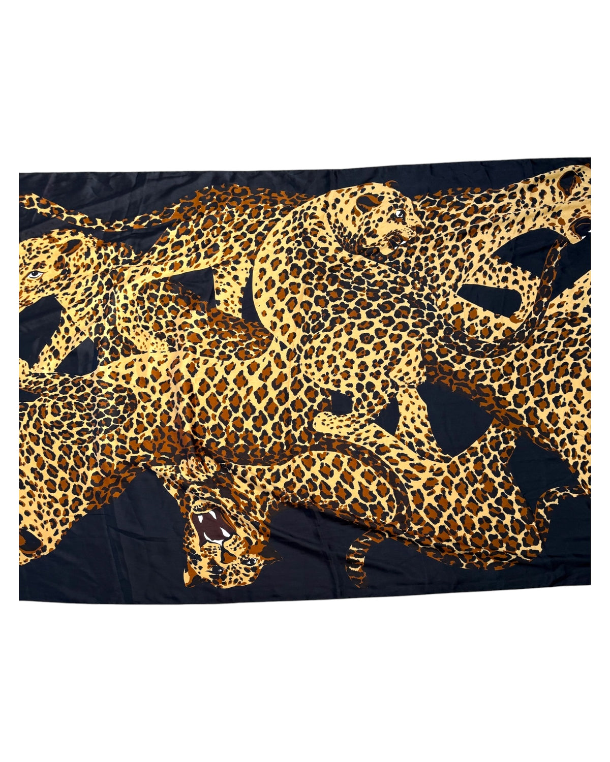 Vintage Yves Saint Laurent X-Large Silk Jaguar Scarf