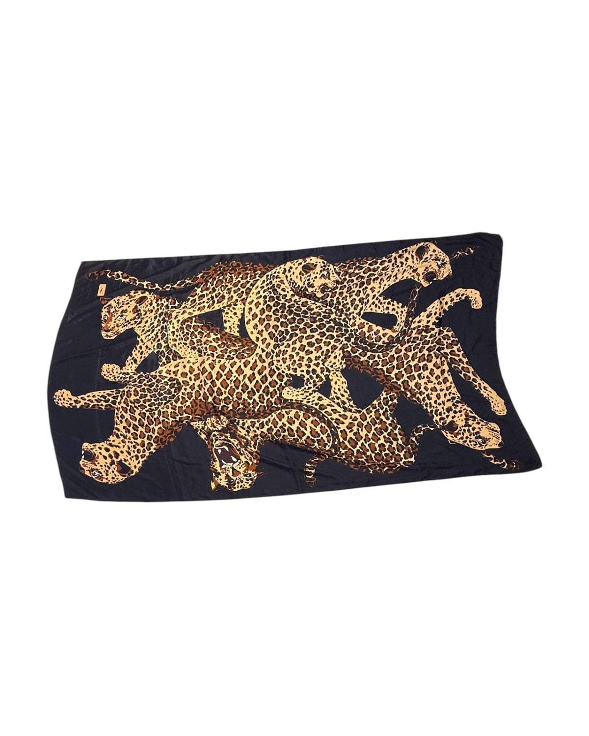 Vintage Yves Saint Laurent X-Large Silk Jaguar Scarf
