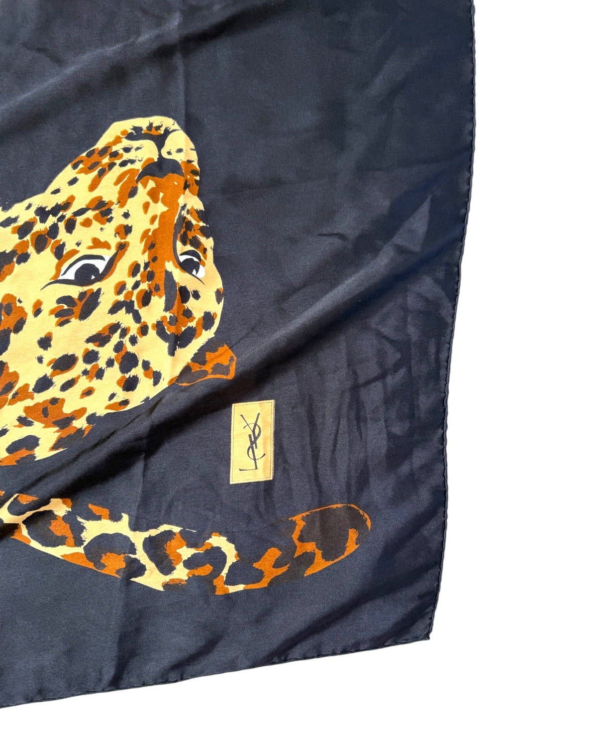 Vintage Yves Saint Laurent X-Large Silk Jaguar Scarf