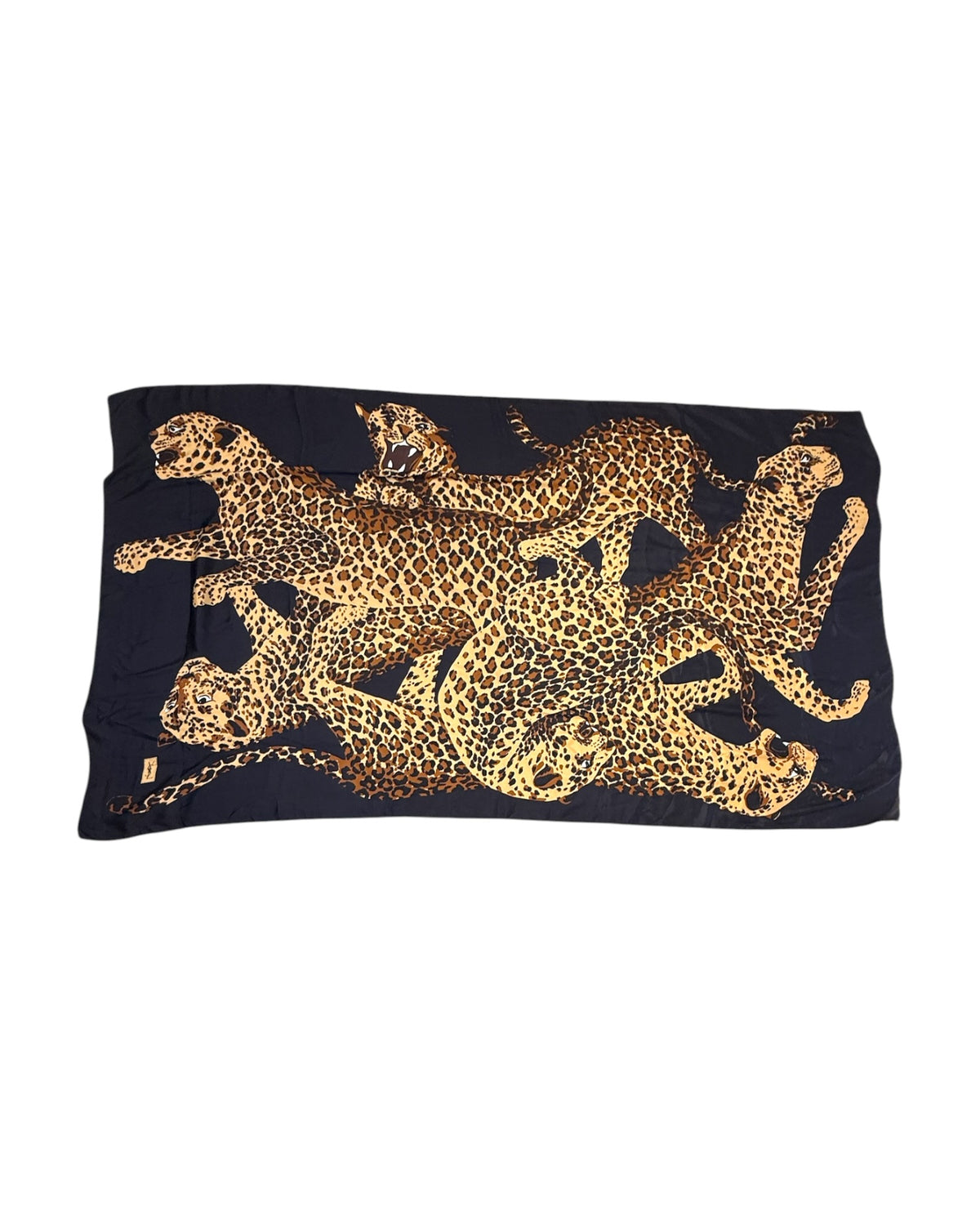 Vintage Yves Saint Laurent X-Large Silk Jaguar Scarf