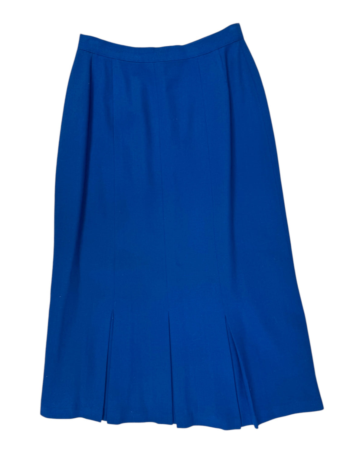 Vintage Pleated Blue Midi Skirt