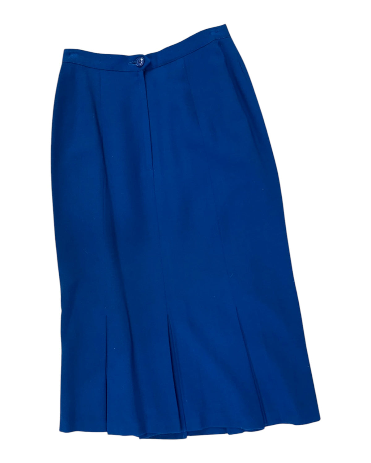 Vintage Pleated Blue Midi Skirt