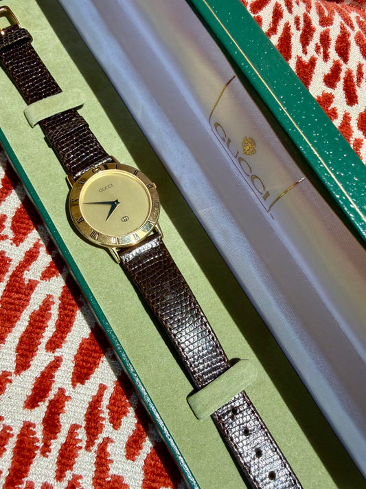 Vintage 1980's Gucci 3000 Series Gold-Tone Watch