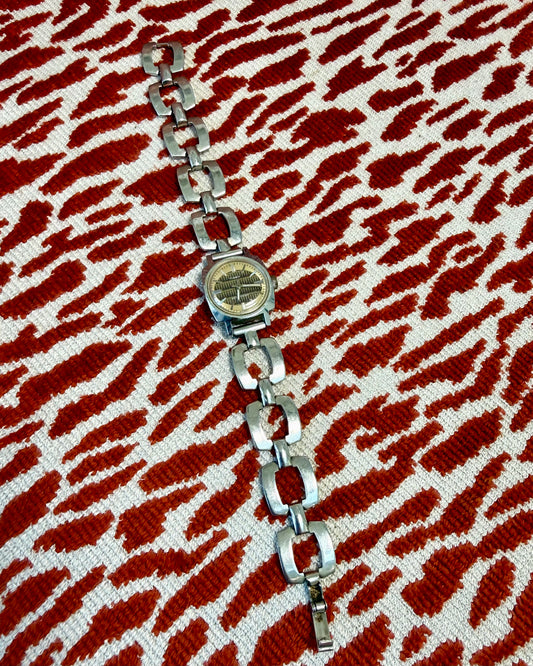 Vintage Timex Silver Chain Watch