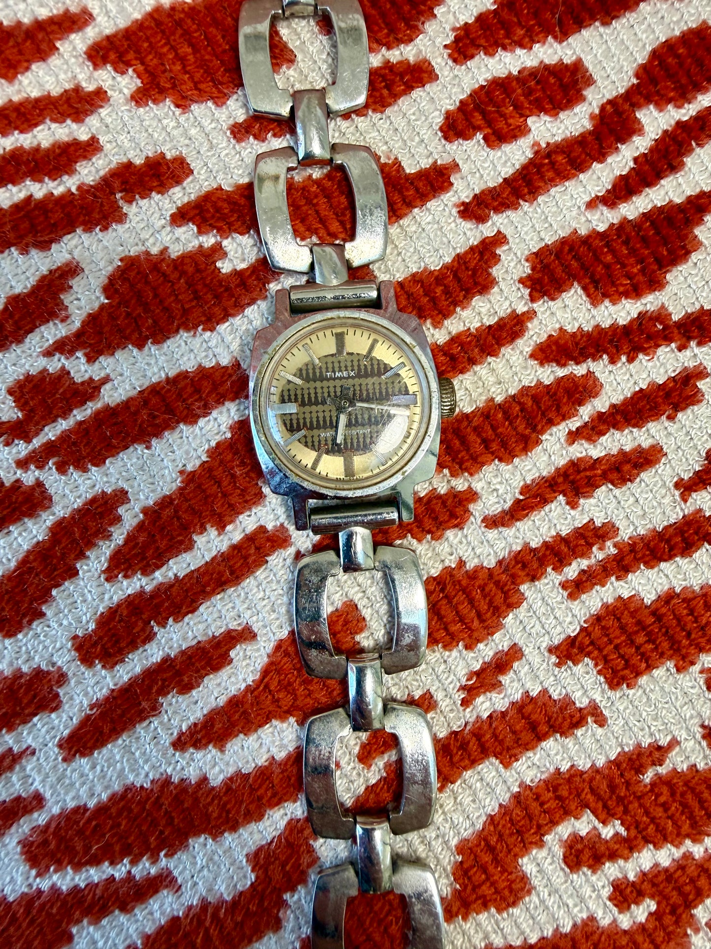 Vintage Timex Silver Chain Watch