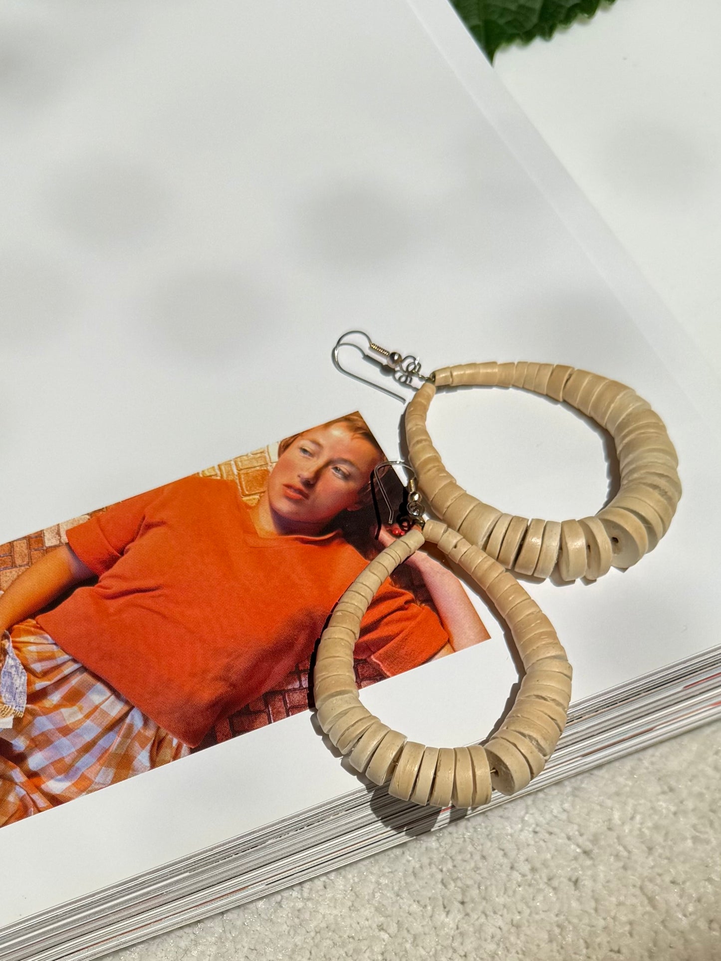 Vintage Wooden Hoop Earrings