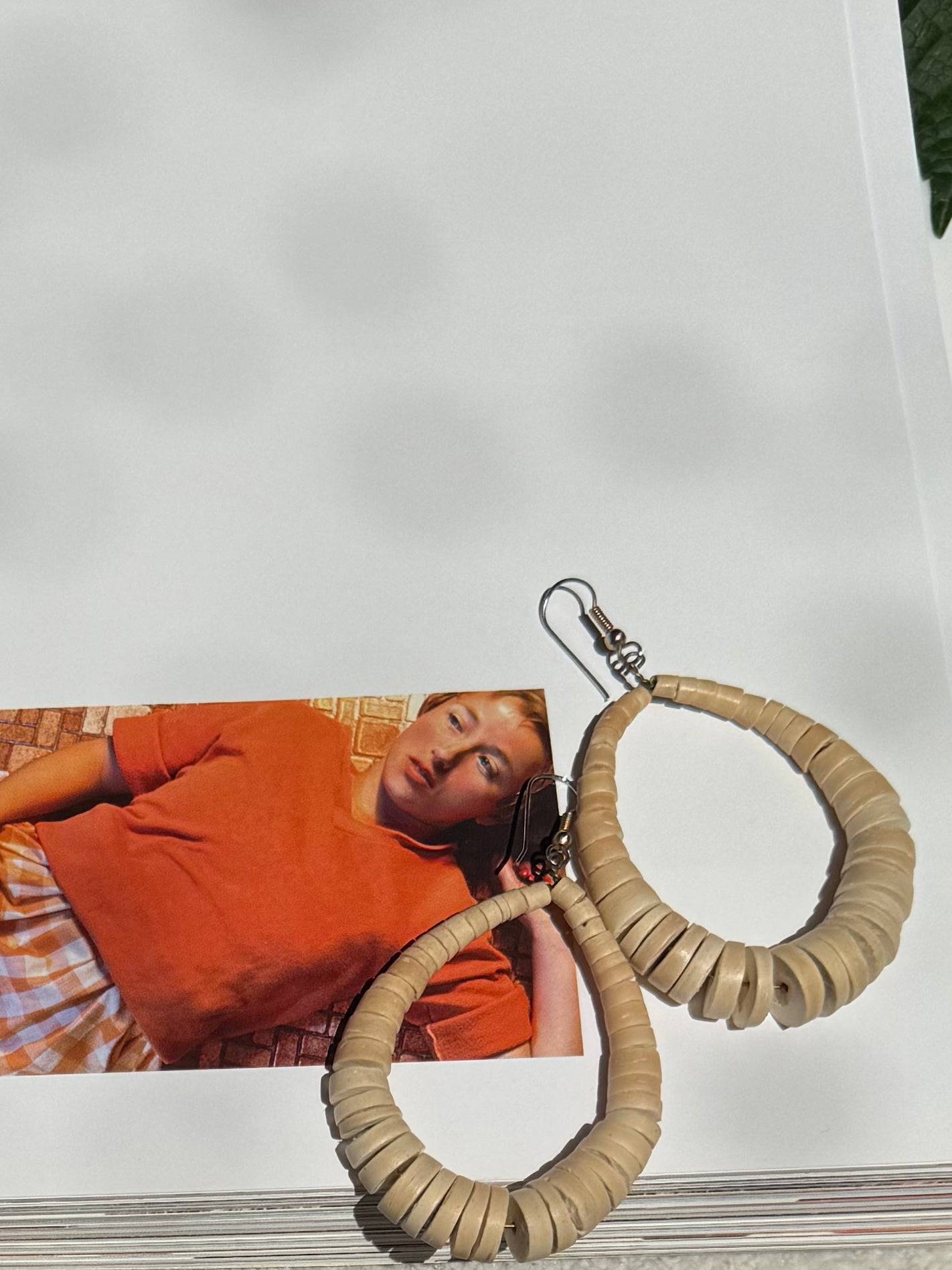Vintage Wooden Hoop Earrings
