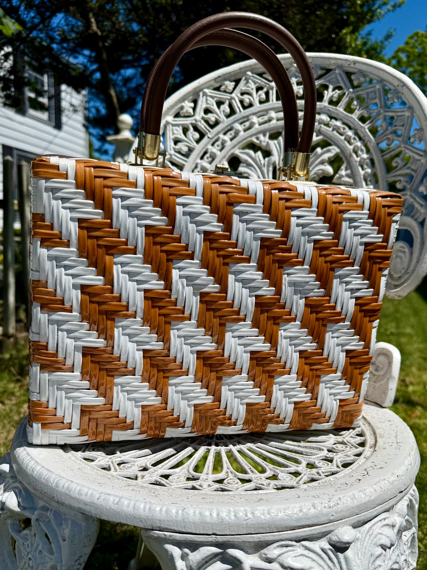 Vintage Picnic Basket Bag