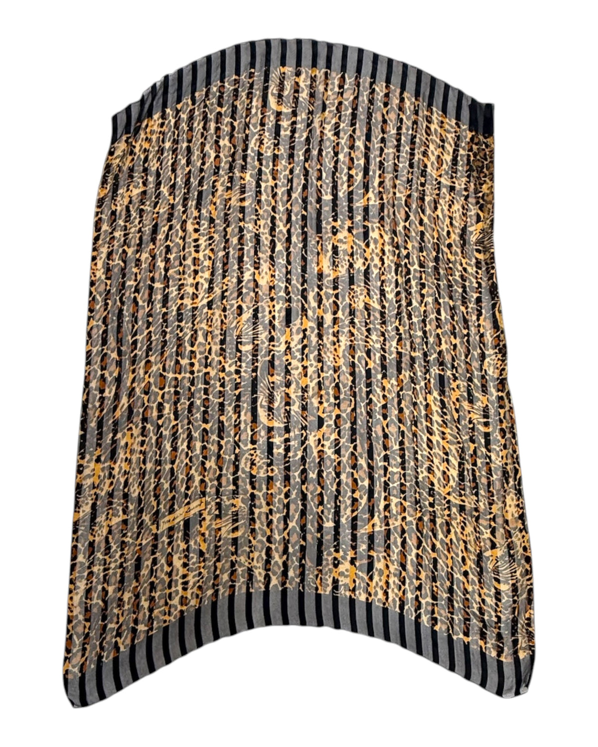 Vintage Yves Saint Laurent Silk Chiffon Jaguar Scarf
