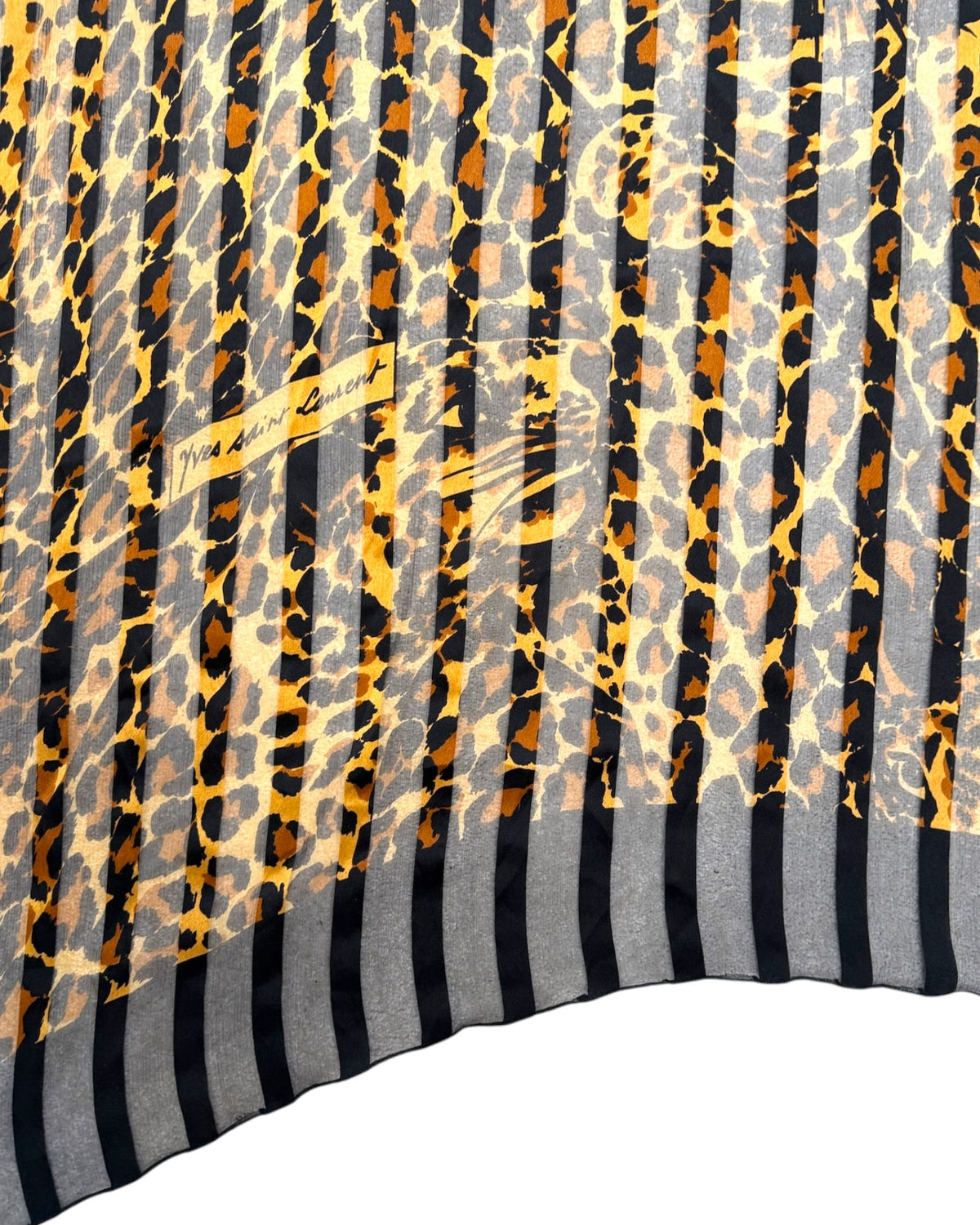 Vintage Yves Saint Laurent Silk Chiffon Jaguar Scarf