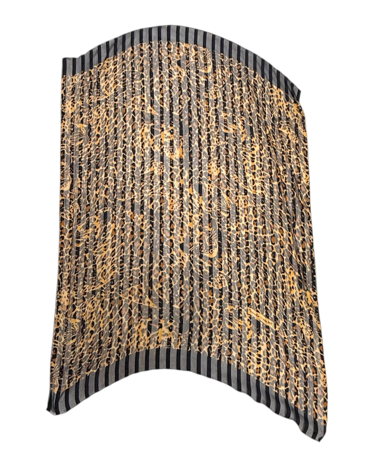Vintage Yves Saint Laurent Silk Chiffon Jaguar Scarf
