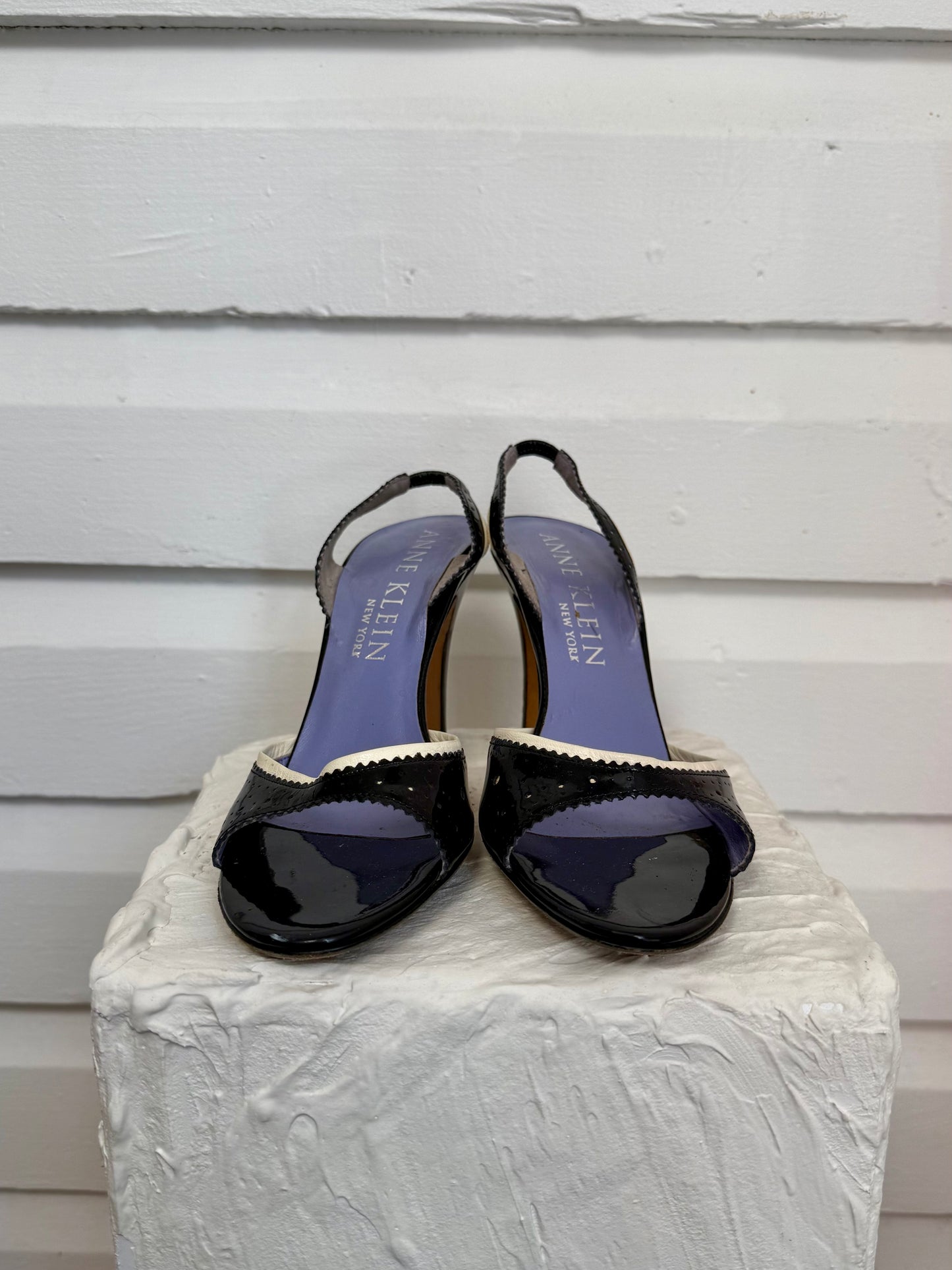 Vintage Anne Klein Patent Leather Slingback Sandals