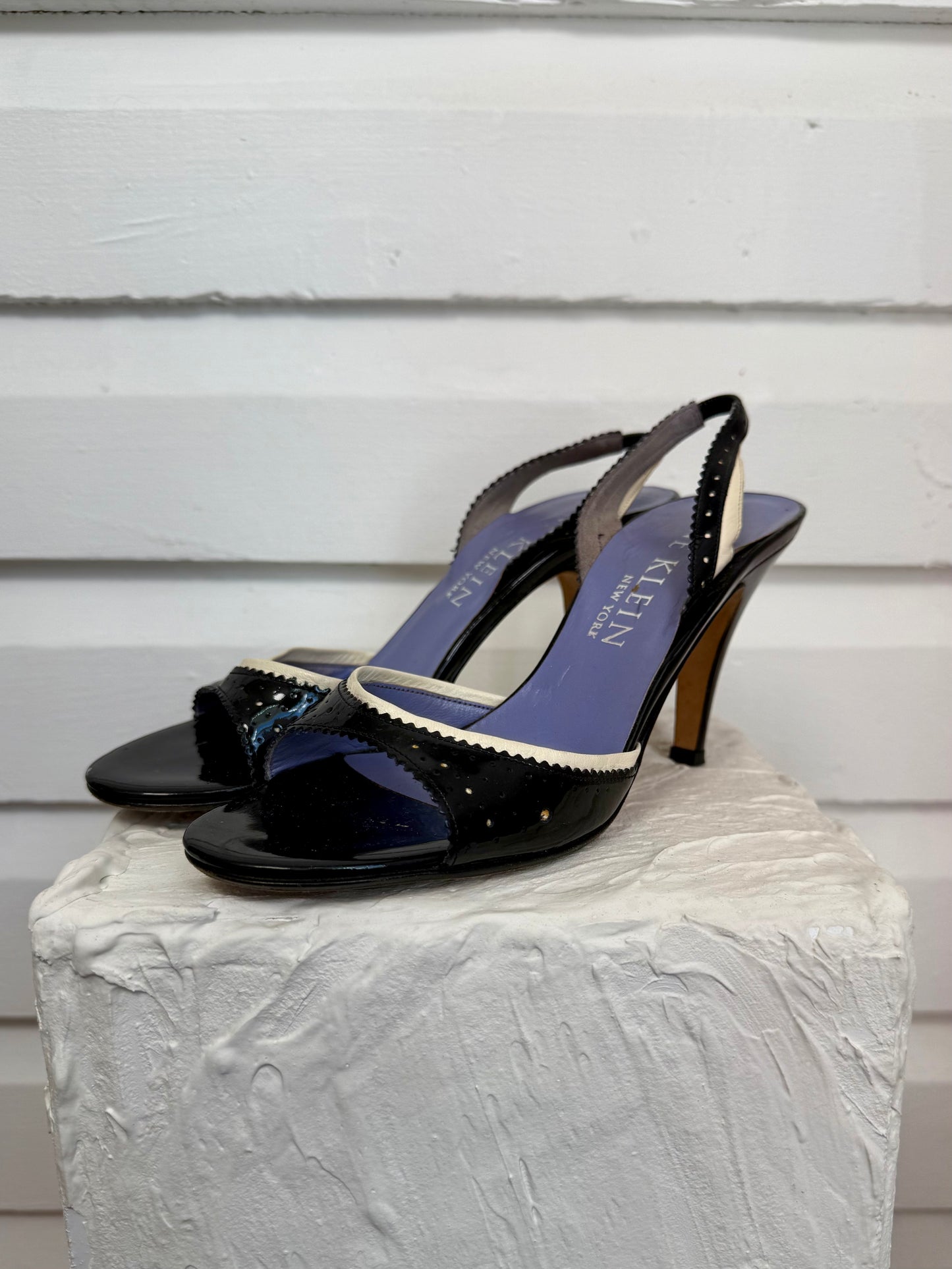 Vintage Anne Klein Patent Leather Slingback Sandals
