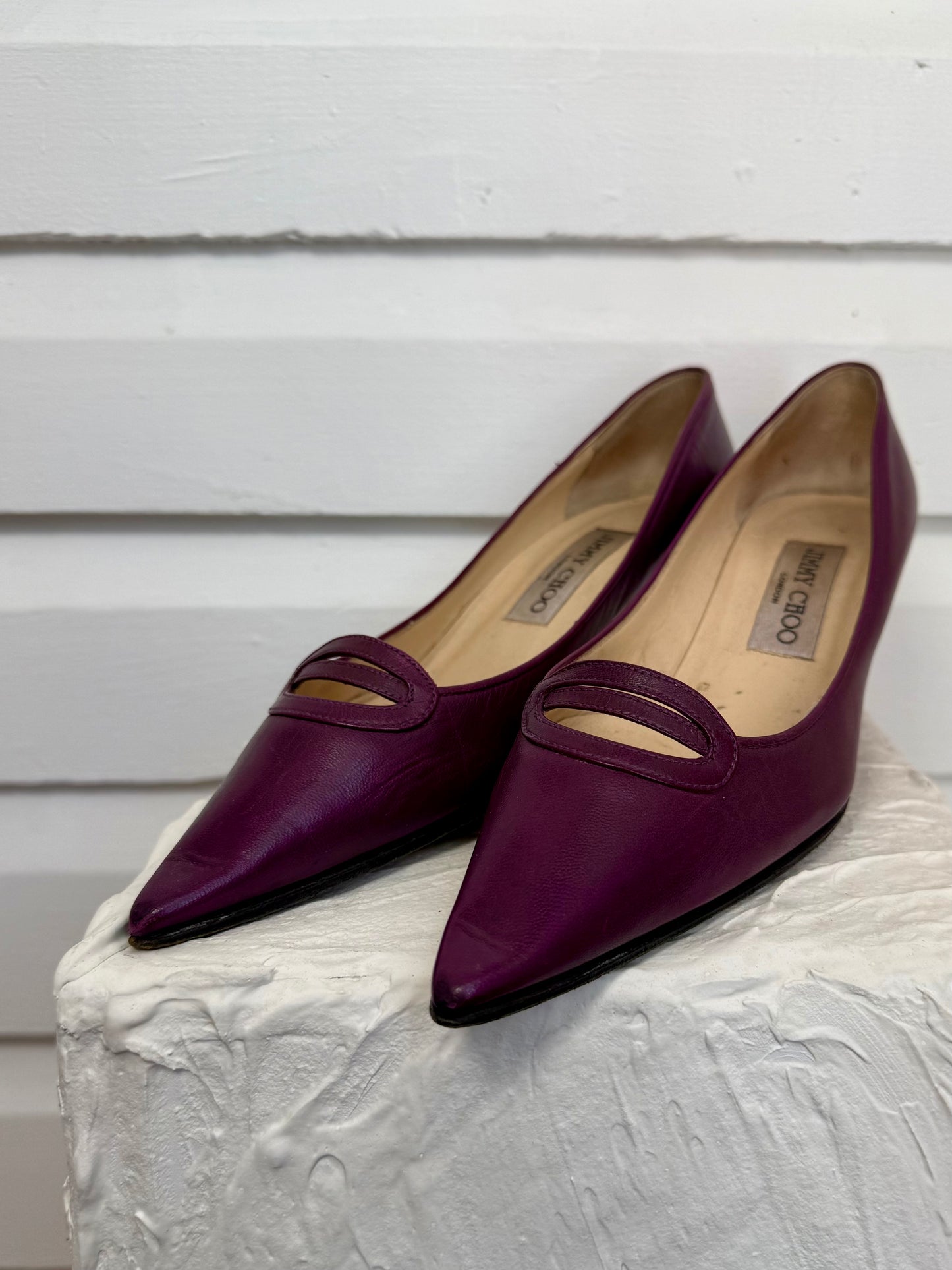 Vintage Jimmy Choo Purple Kitten Heels