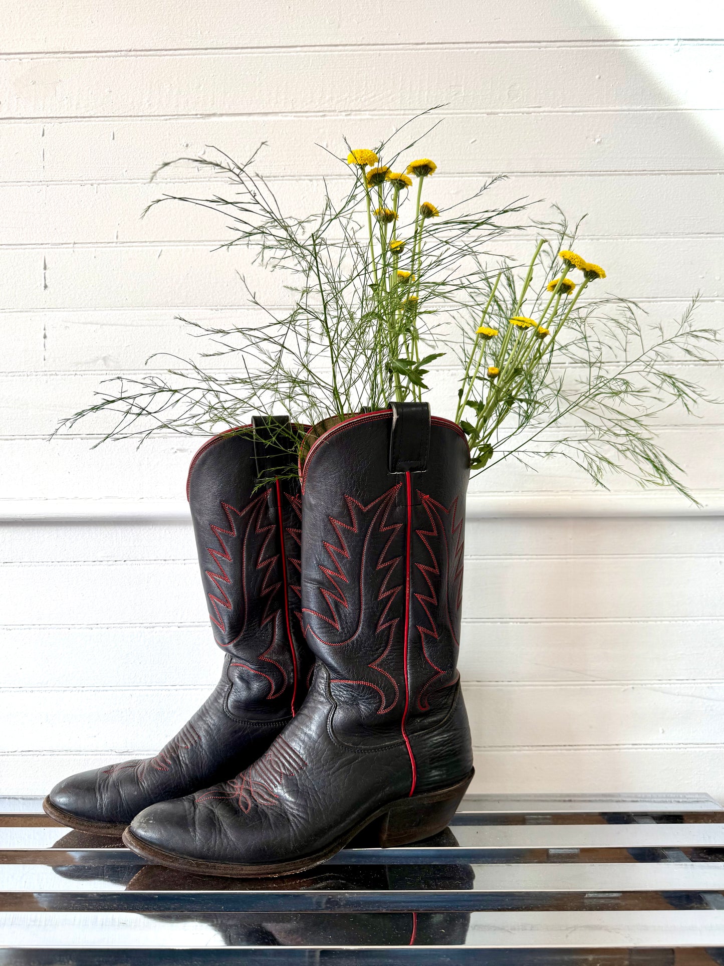 Vintage Olathe Red and Black Cowboy Boots