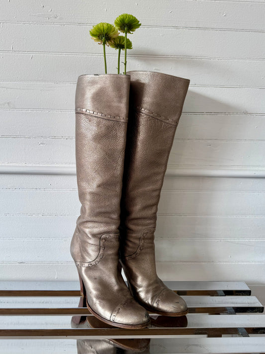 Vintage Marc Jacobs Silver High Heel Boots