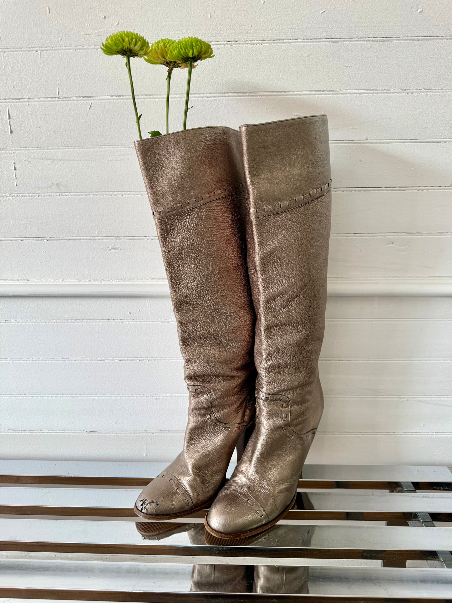 Vintage Marc Jacobs Silver High Heel Boots