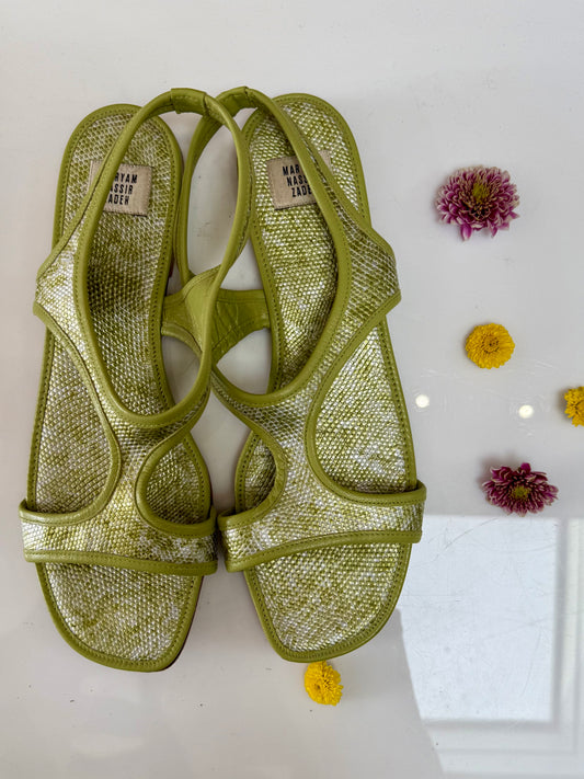 Pre-Loved Maryam Nassir Zadeh Green Sandals