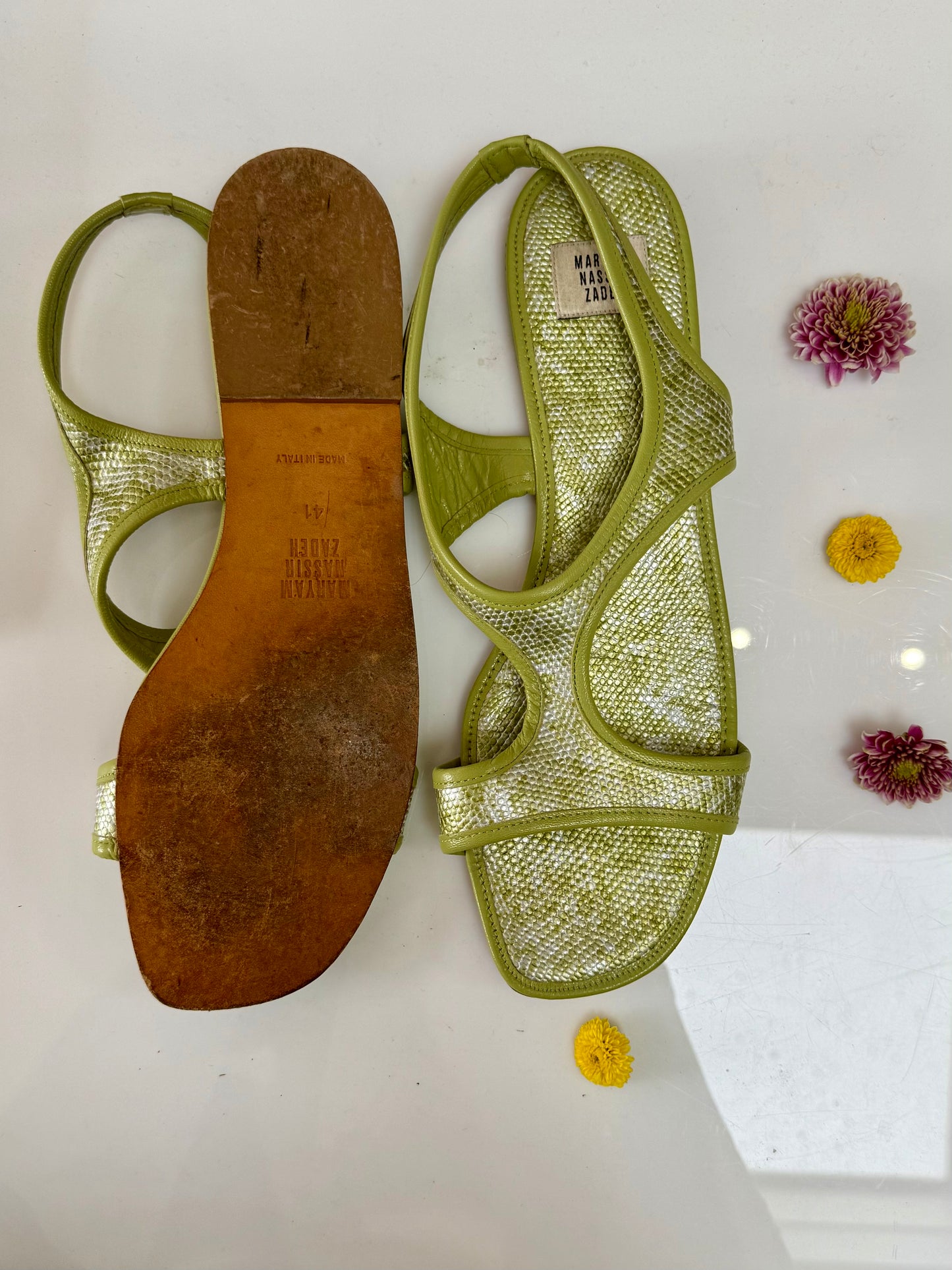 Pre-Loved Maryam Nassir Zadeh Green Sandals