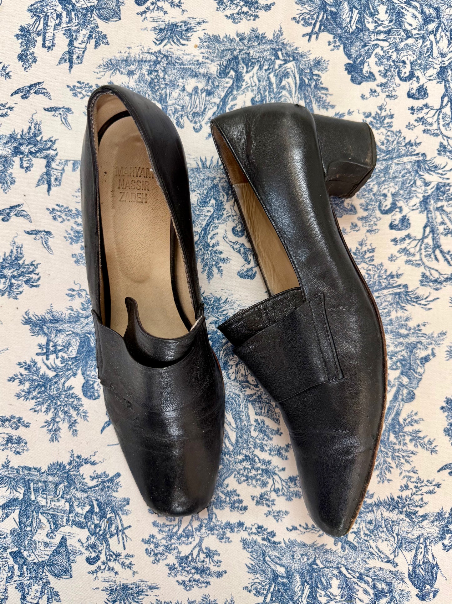 Vintage Maryam Nassir Zadeh Black Leather Loafers