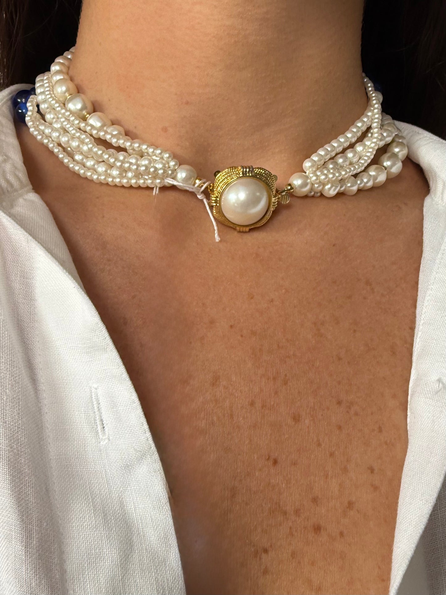 Vintage Pearl Choker Necklace