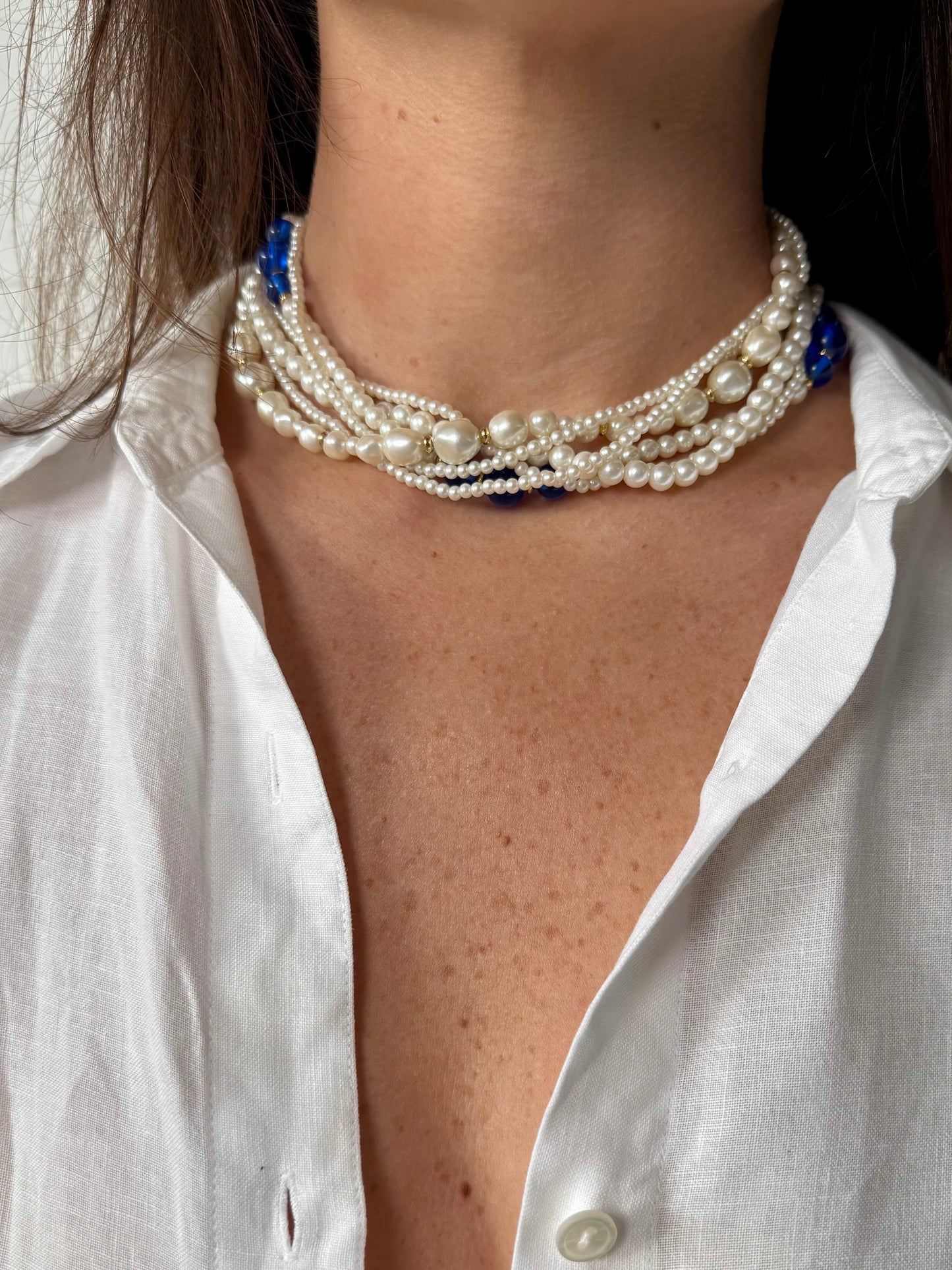 Vintage Pearl Choker Necklace