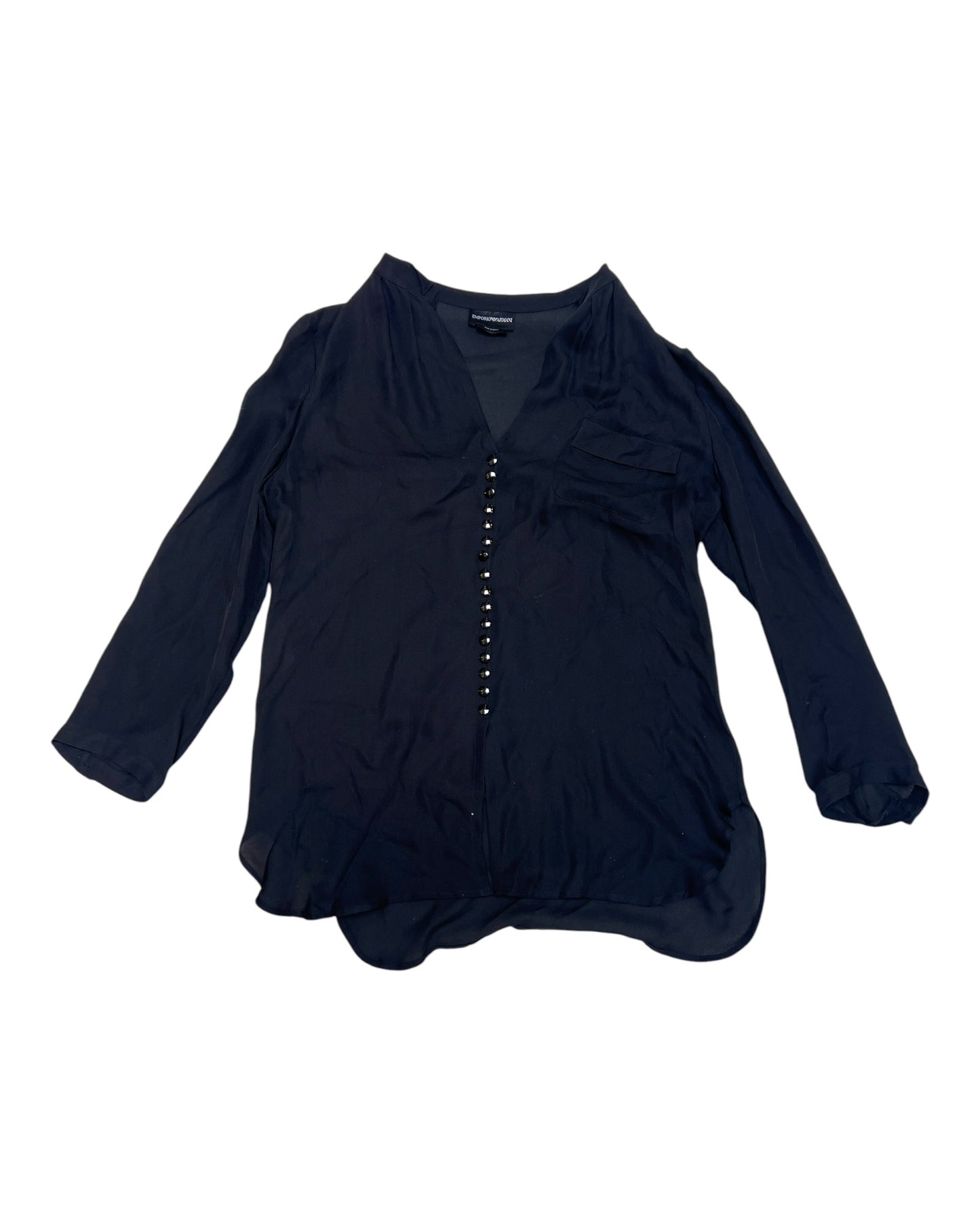 Pre-Loved Emporio Armani by Giorgio Armani Black Blouse