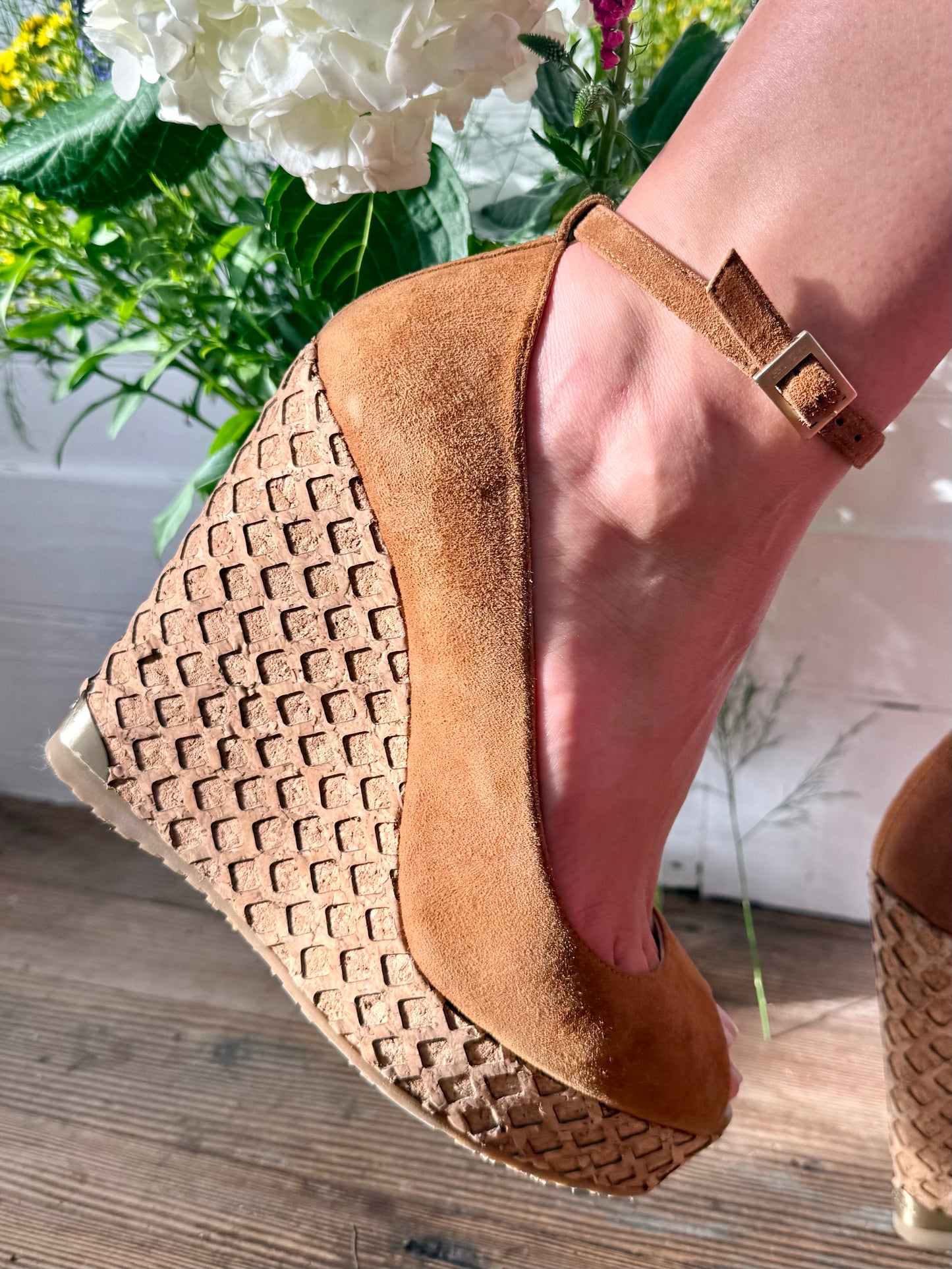 Pre-Loved Jimmy Choo Pacific 120 Suede Wedge Sandals