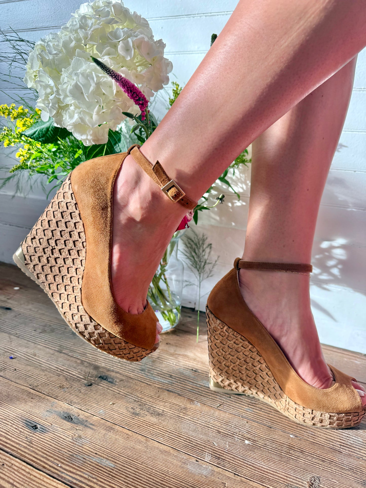 Pre-Loved Jimmy Choo Pacific 120 Suede Wedge Sandals