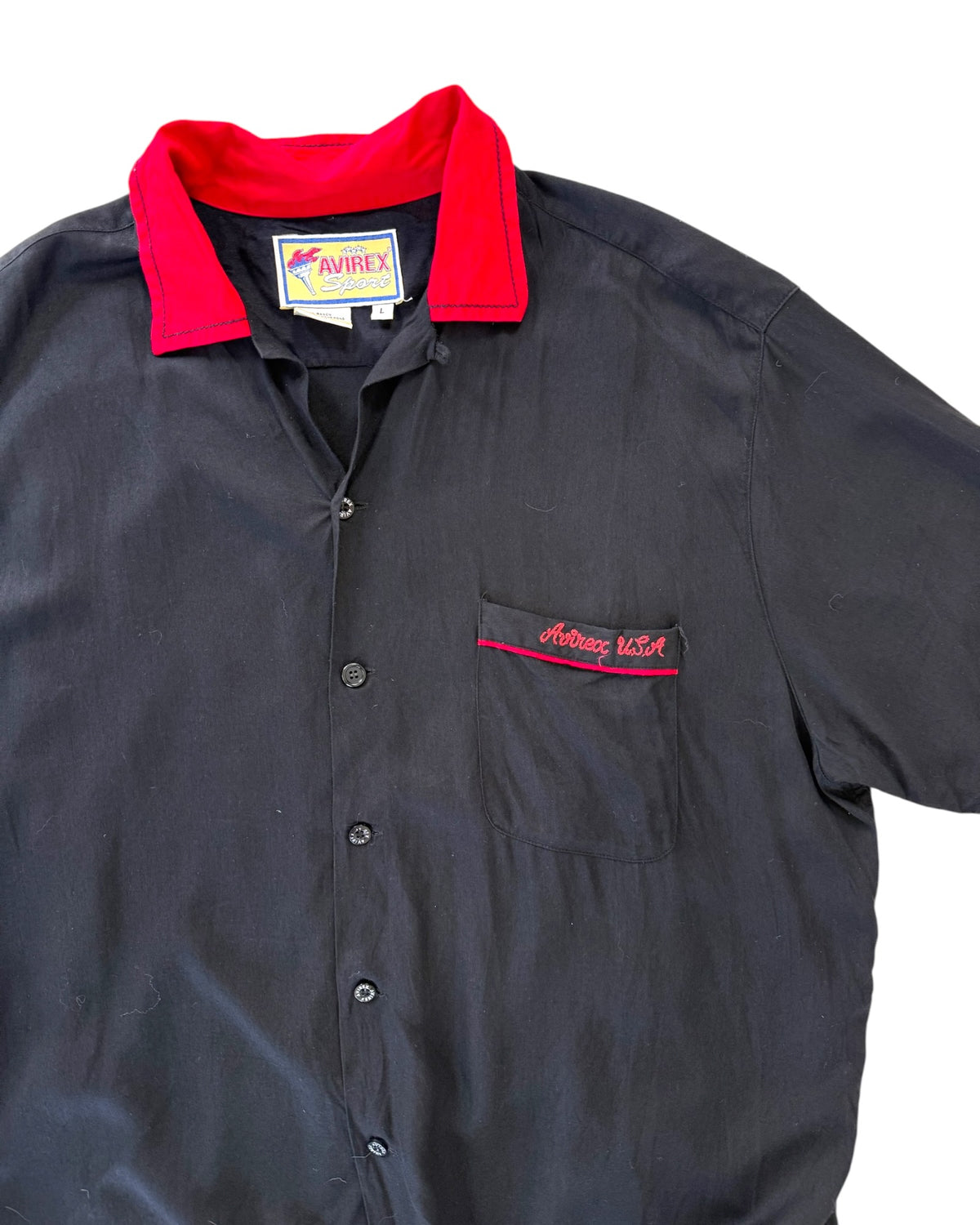 Vintage Red and Black Bowling Shirt