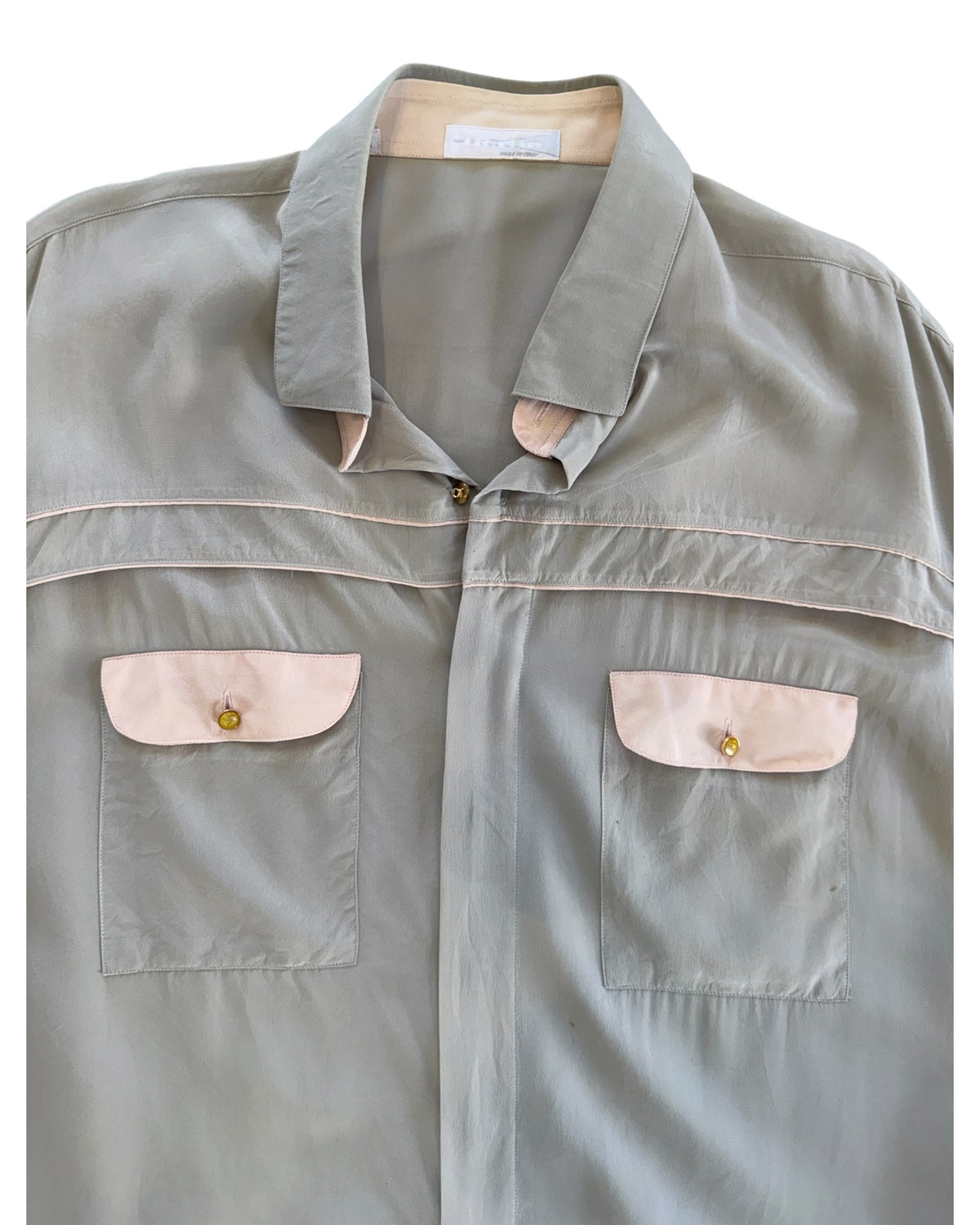 Vintage Gerlin Silk Pink and Beige Blouse