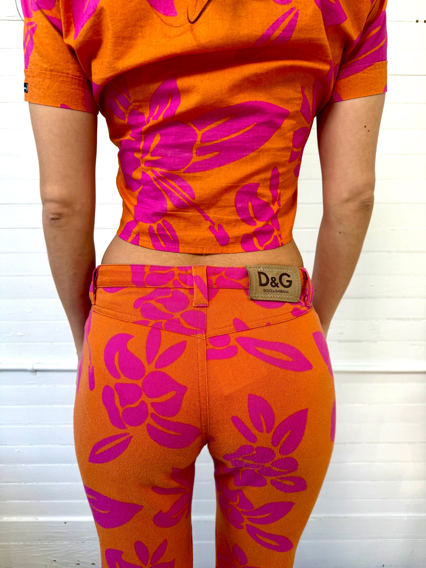 Vintage D&G Pink and Orange Hawaiian Jeans