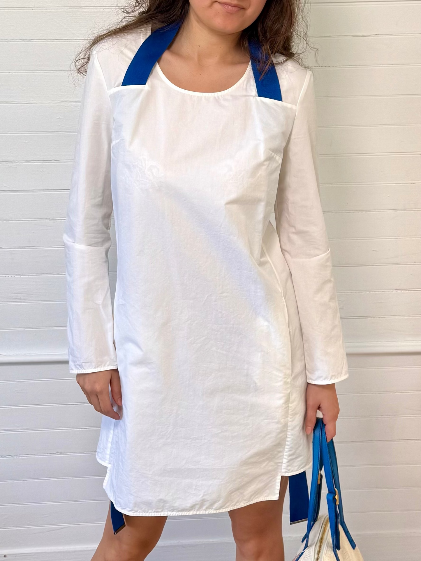 Pre-Loved Acne Studios White Mini Dress with Blue Belt