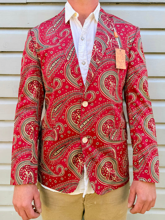 Vintage Red Paisley Blazer