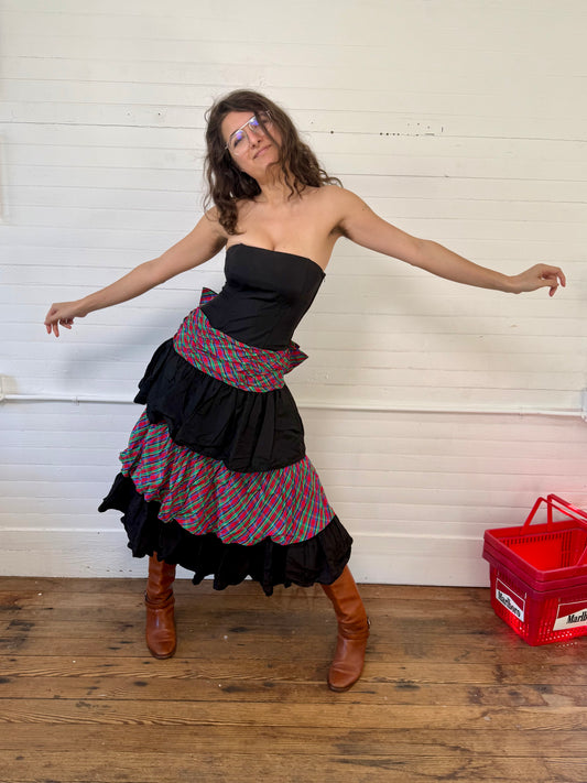 Vintage 1980's Gunne Sax Tiered Dress with Bow