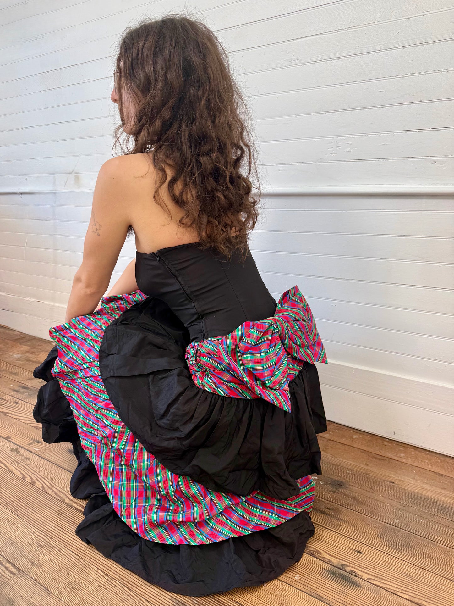 Vintage 1980's Gunne Sax Tiered Dress with Bow