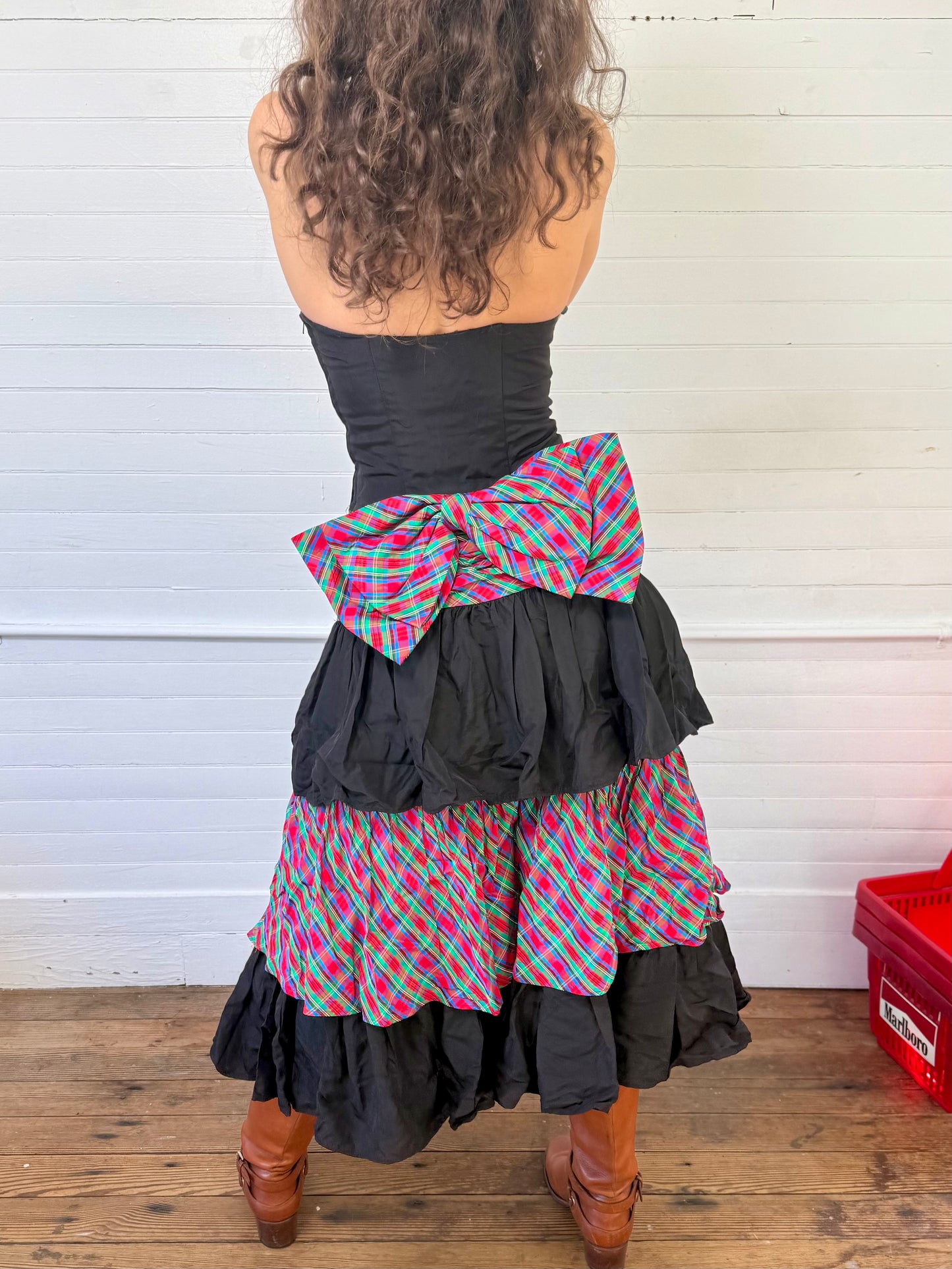 Vintage 1980's Gunne Sax Tiered Dress with Bow