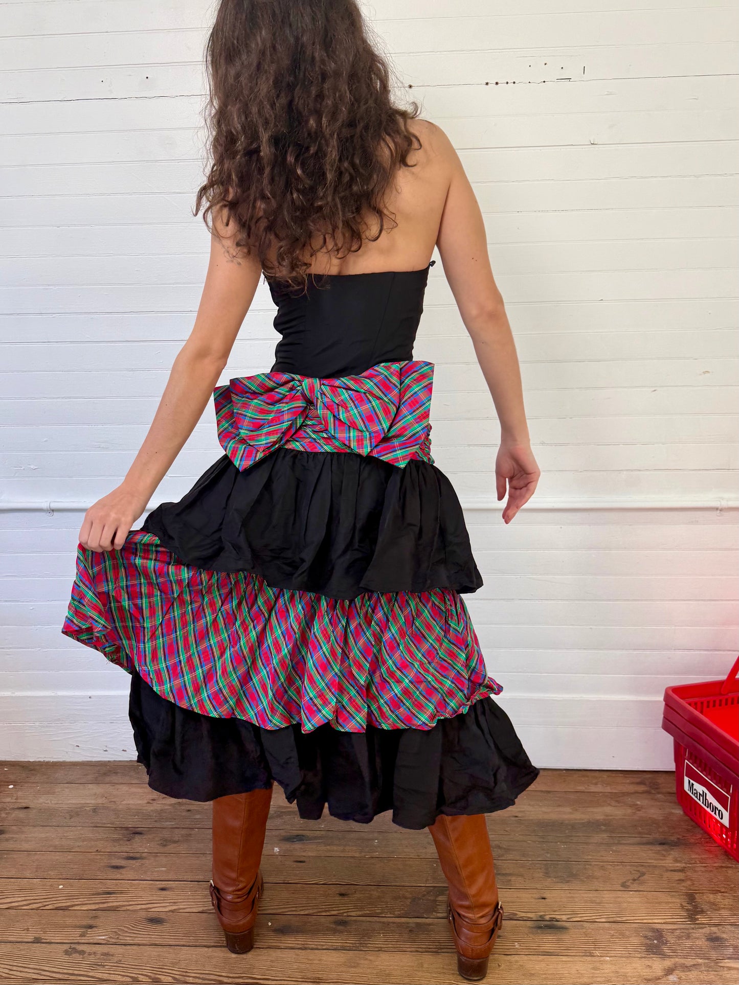 Vintage 1980's Gunne Sax Tiered Dress with Bow