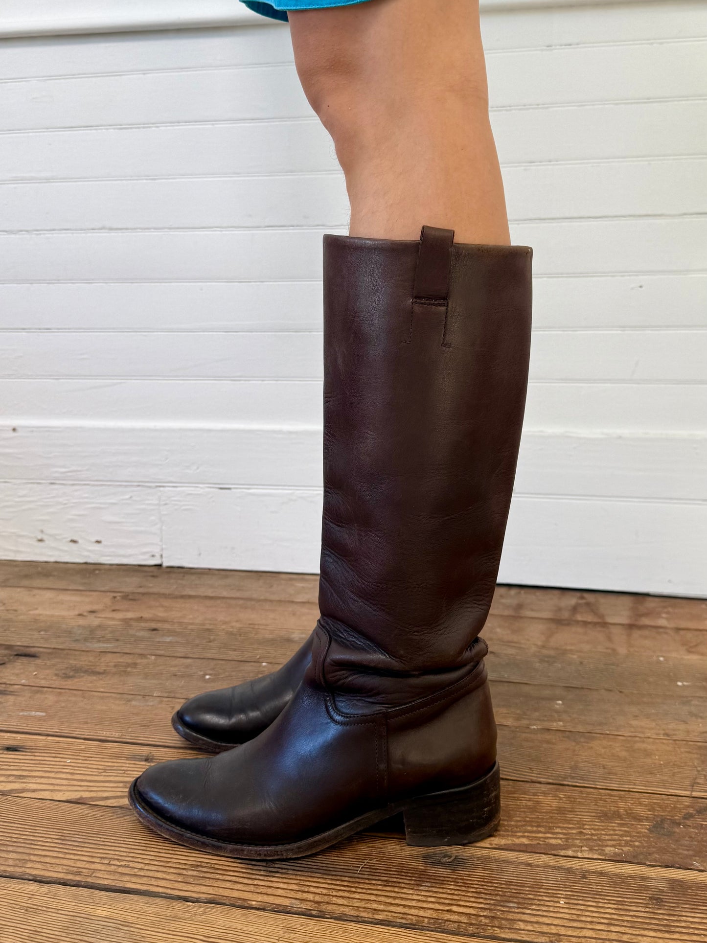 Vintage Ralph Lauren Purple Label Dark Brown Leather Riding Boots
