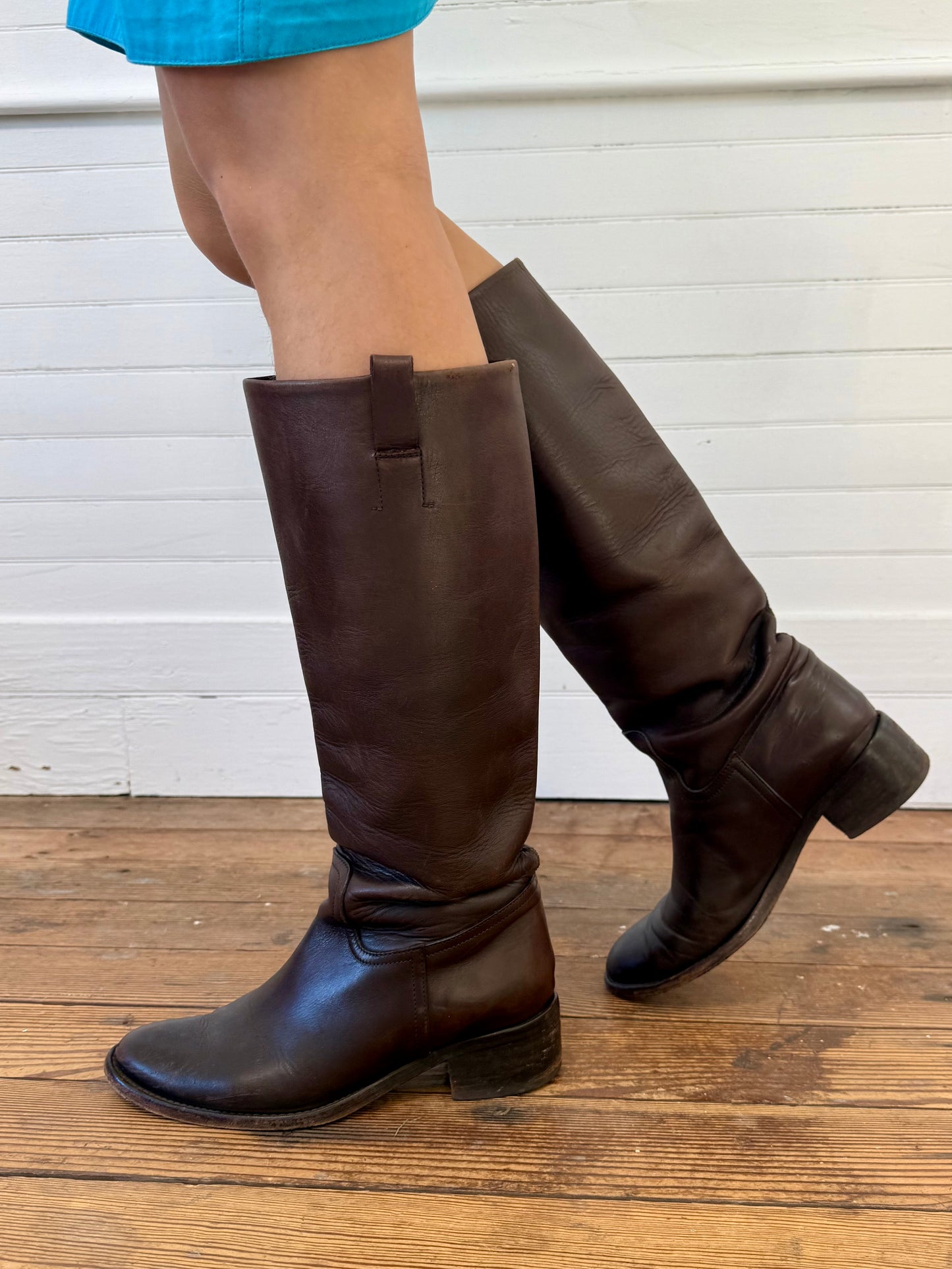 Vintage Ralph Lauren Purple Label Dark Brown Leather Riding Boots