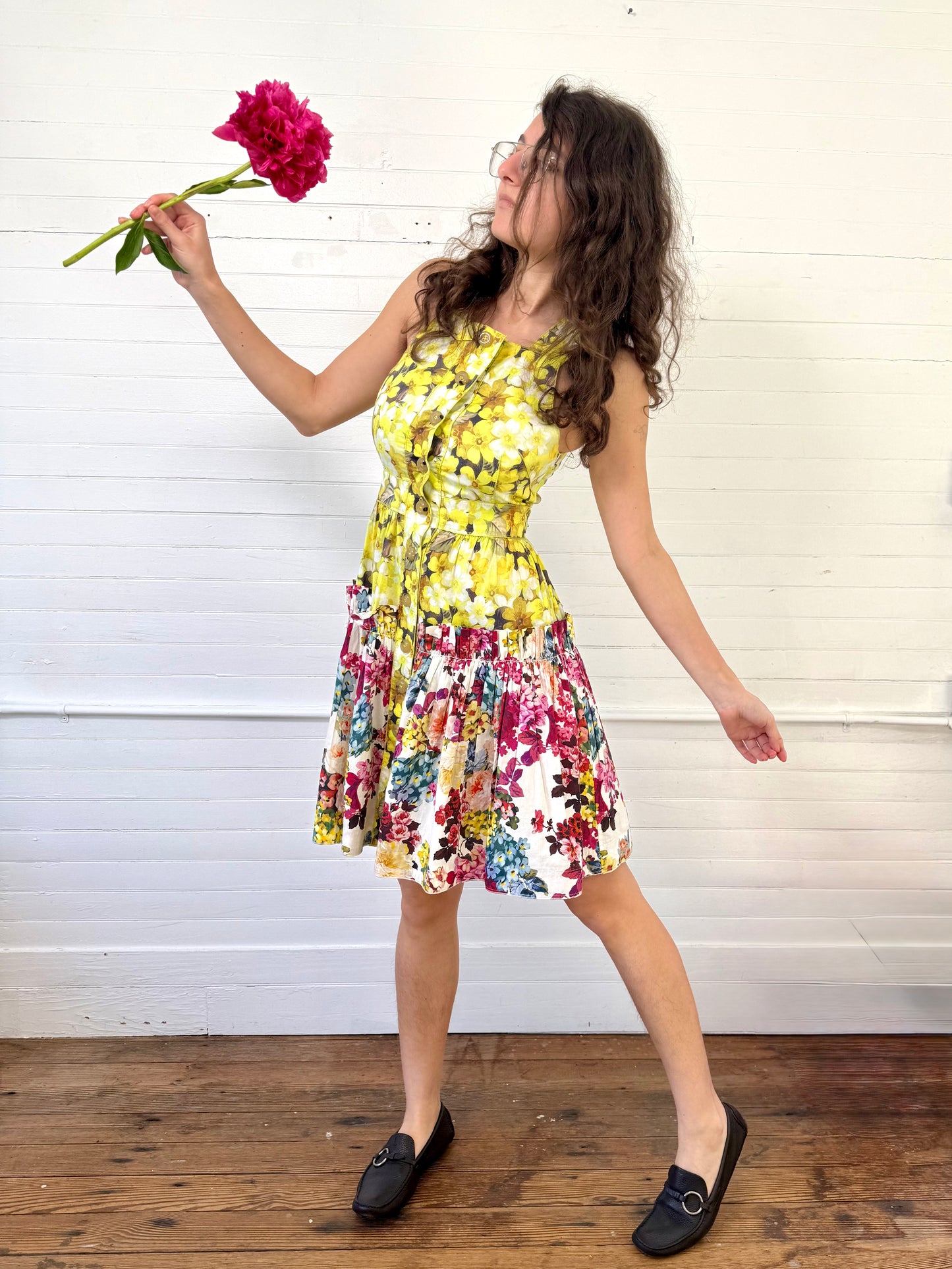Vintage D&G Floral Mini Shirt Dress