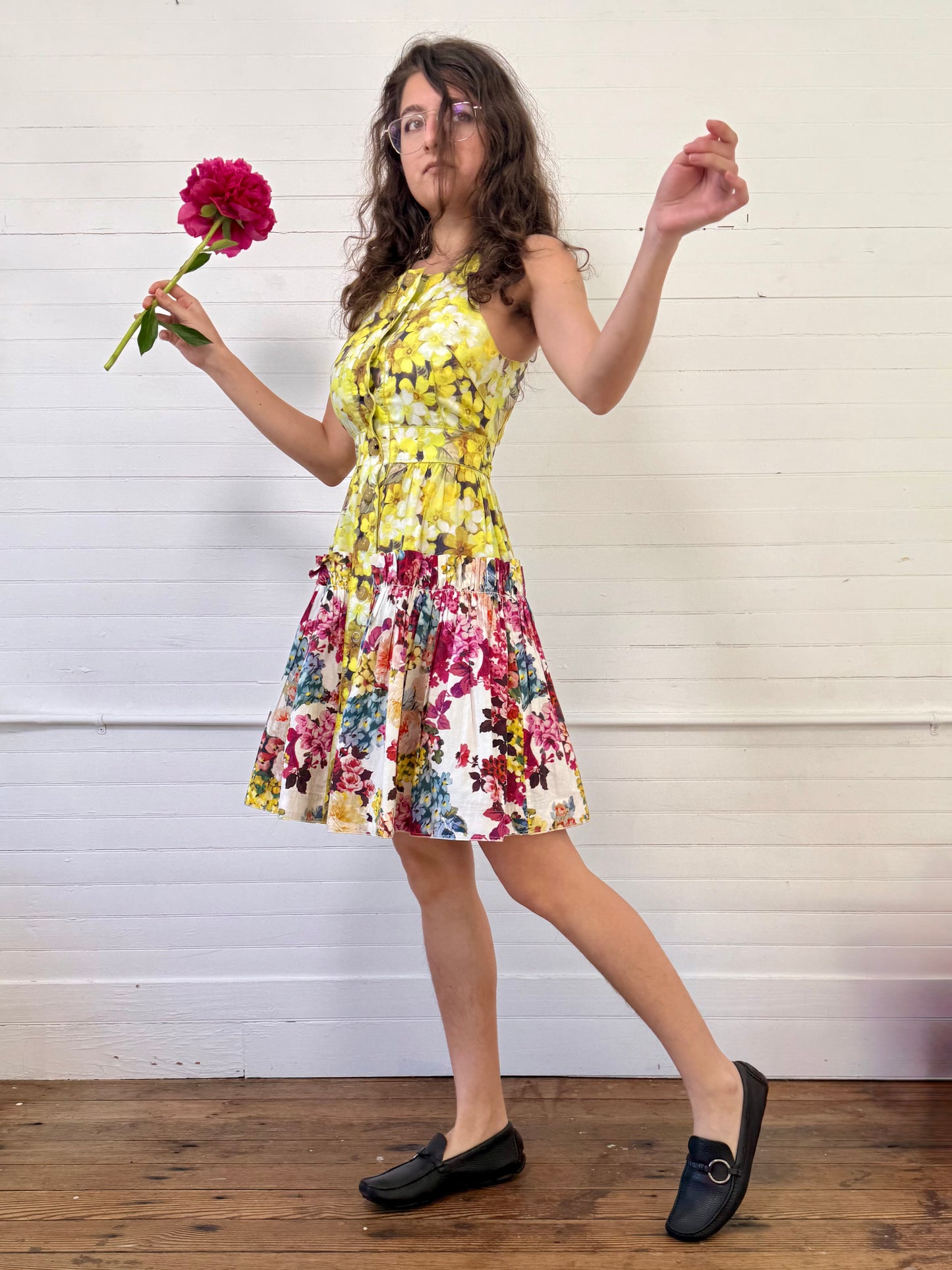 Vintage D&G Floral Mini Shirt Dress
