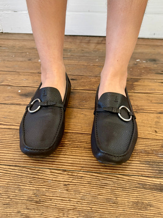 Pre-Loved Prada Black Leather Loafers