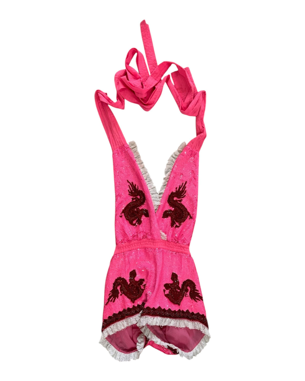 Pre-Loved Las Noches Ibiza Pink Sequin Romper