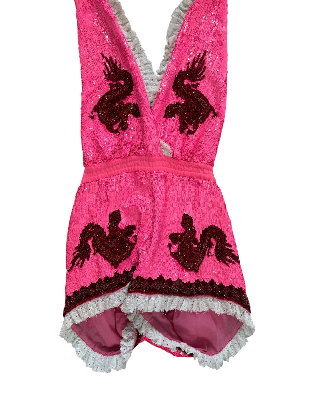 Pre-Loved Las Noches Ibiza Pink Sequin Romper