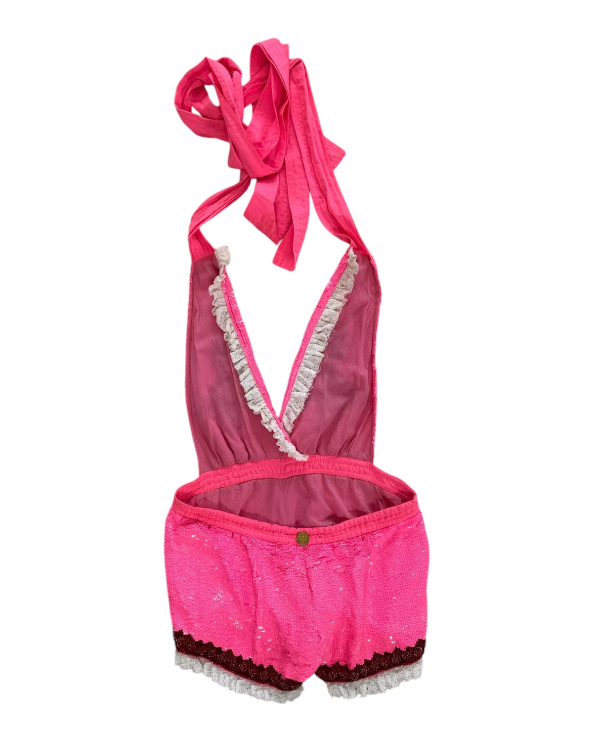 Pre-Loved Las Noches Ibiza Pink Sequin Romper