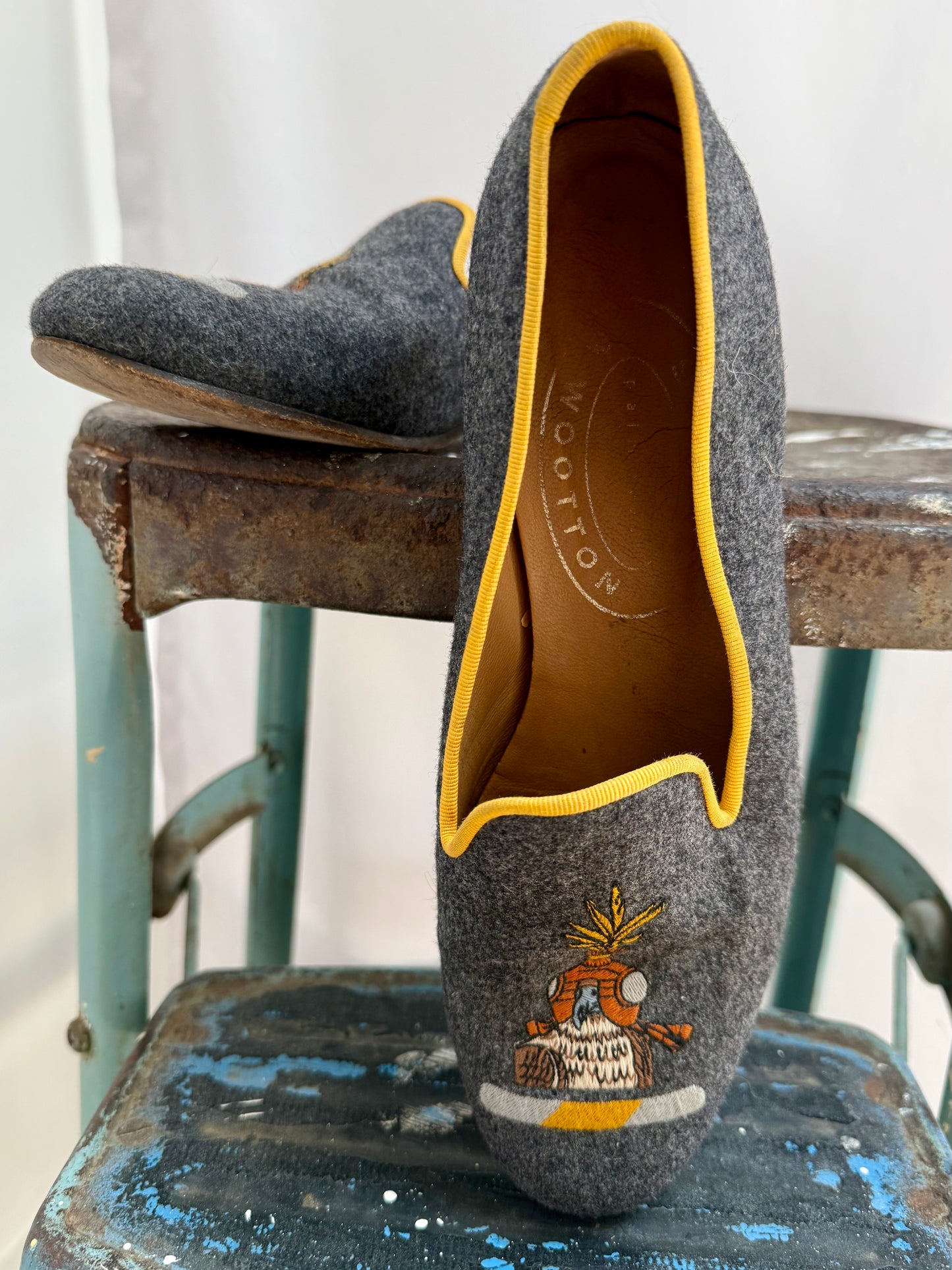 Pre-Loved Stubbs & Wootton Grey Falcon Loafers