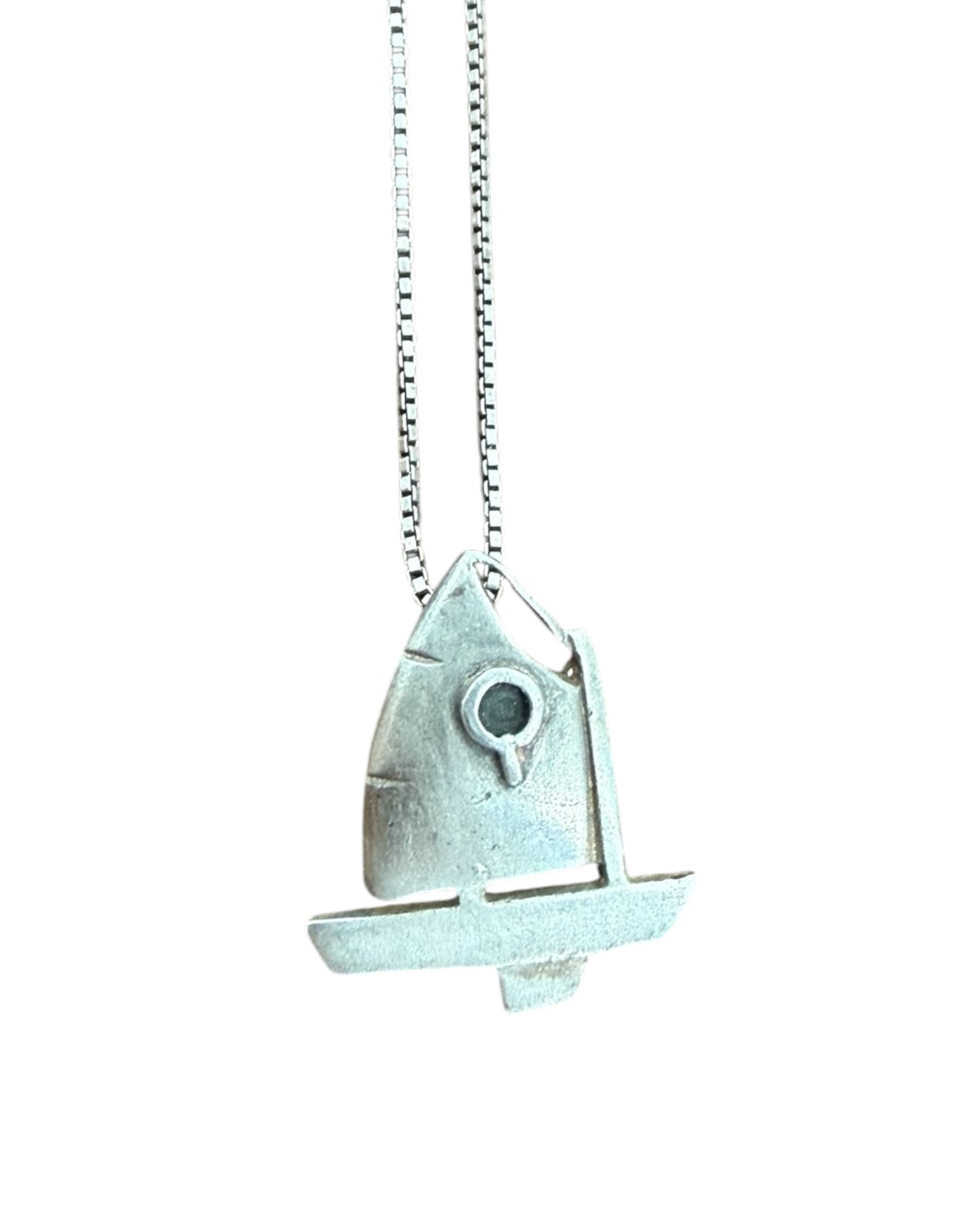 Vintage 950 Sterling Silver Sailboat Necklace