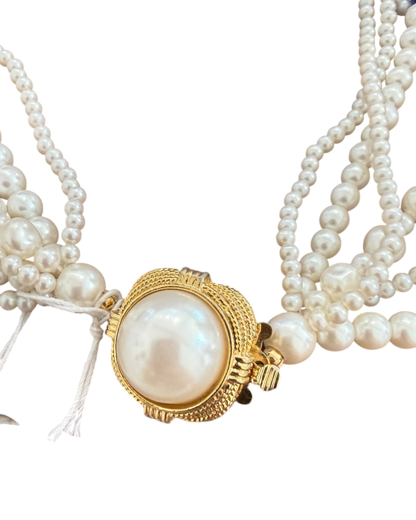Vintage Pearl Choker Necklace
