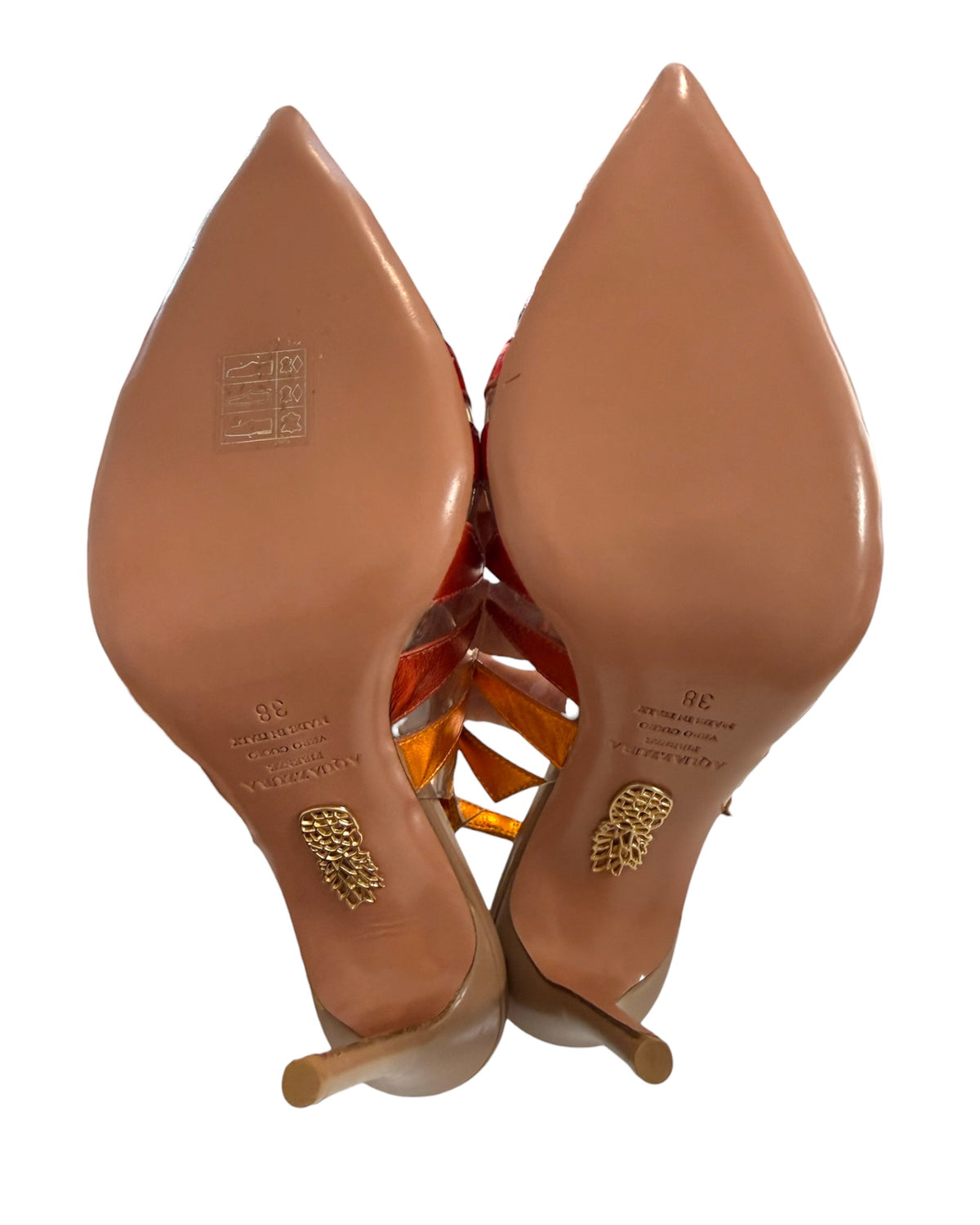 Vintage Aquazzura Metallic Slingback Heels